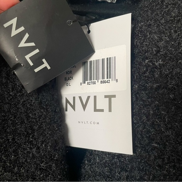 Anthropologie NVLT Flat Boucle Double Breasted Over Coat Jacket Women’s L Black - Picture 4 of 16